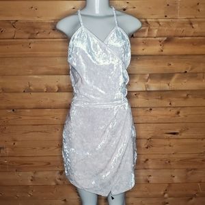 ❤ Cream velvet romper spaghetti straps asymmetrical size L and XL